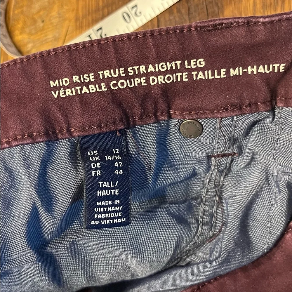 Lands’ End size 12 Tall burgundy jeans - Picture 6 of 8